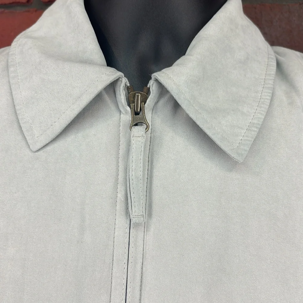 London Fog Jacket Mens Small Light‎ Grey Suede